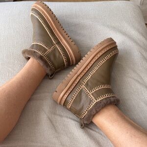 Free people NEW Laidback London Nyuki Low Crochet Ankle LeatherTaupe Great Boot